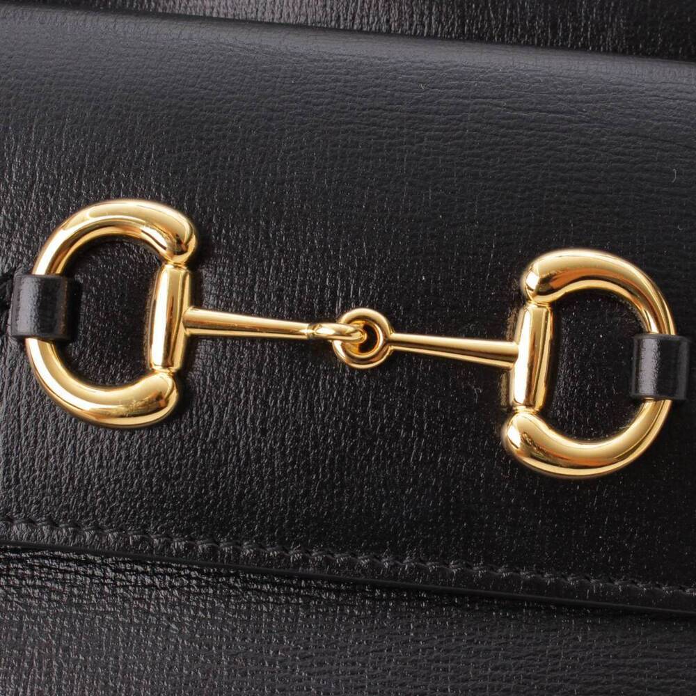 Gucci Bag Leather Shoulder Black Horsebit - Picture 7 of 8